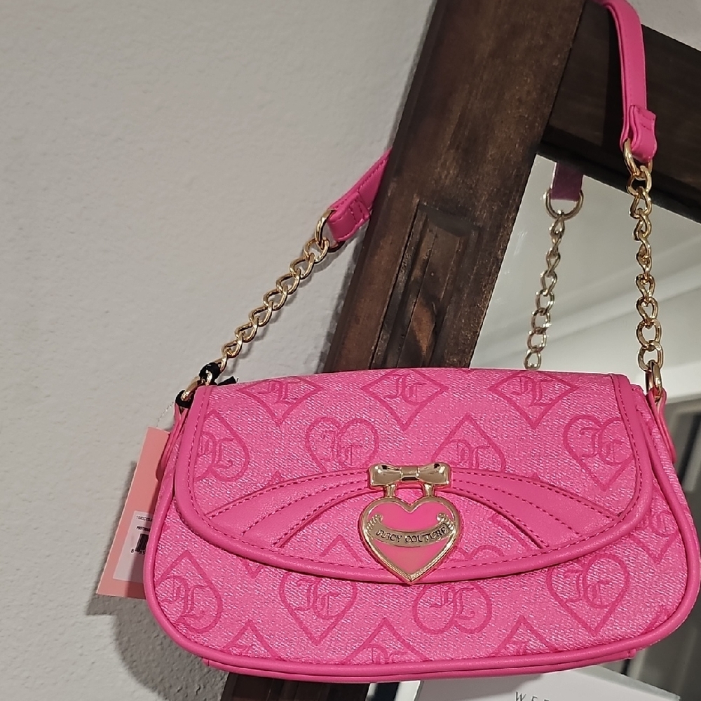 Juicy Couture Pink Heart Accent Shoulder Bag